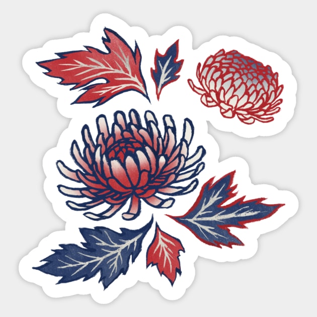 Kiku Flower（菊） Sticker by akaneyabushita